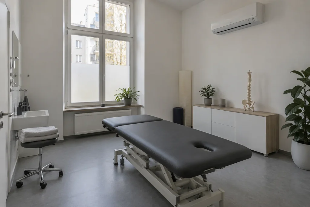 Split-ilmastointilaite valoisassa terapiahuoneessa